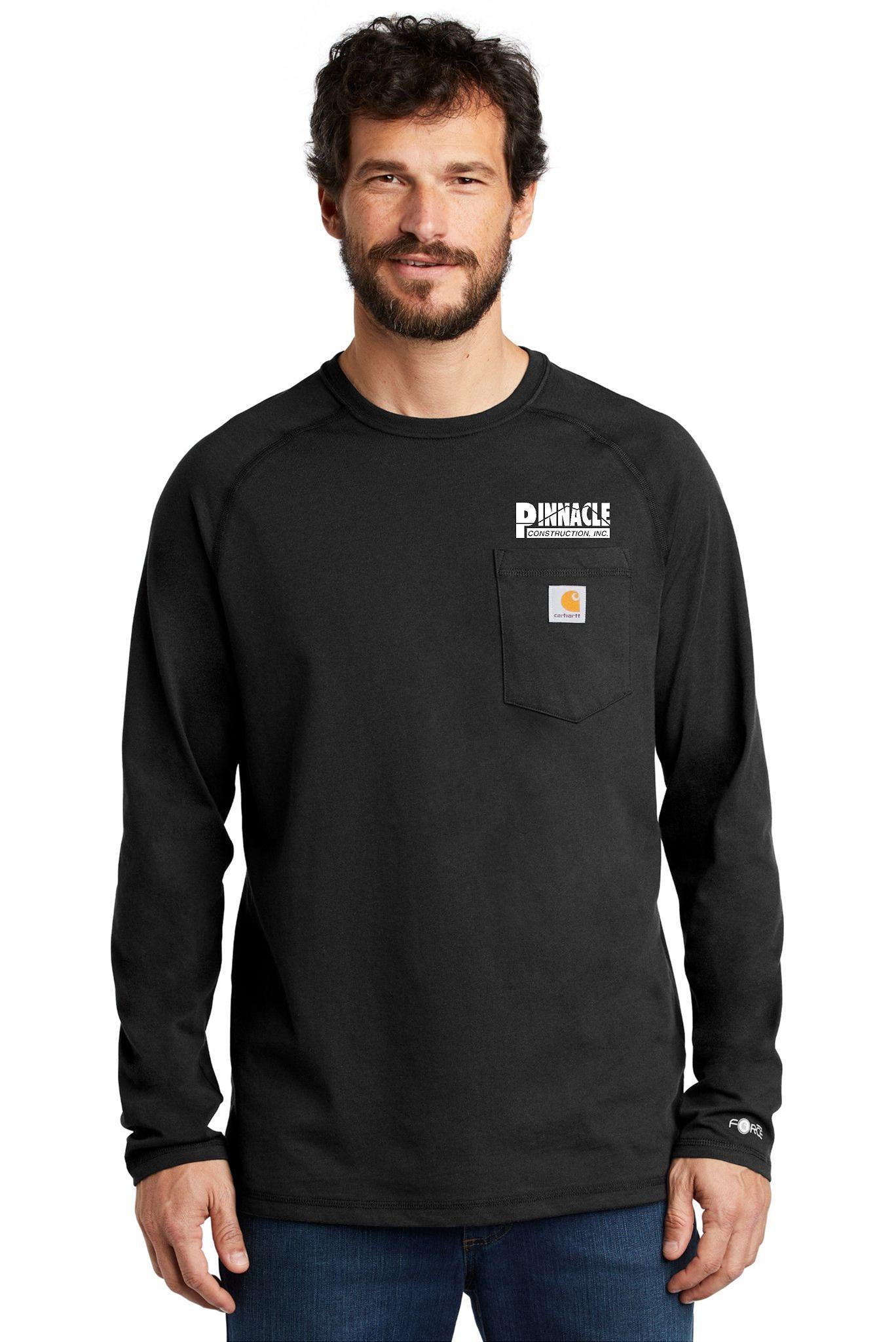 PC Carhartt Force ® Cotton Delmont Long Sleeve T-Shirt - Black – CR Graphics