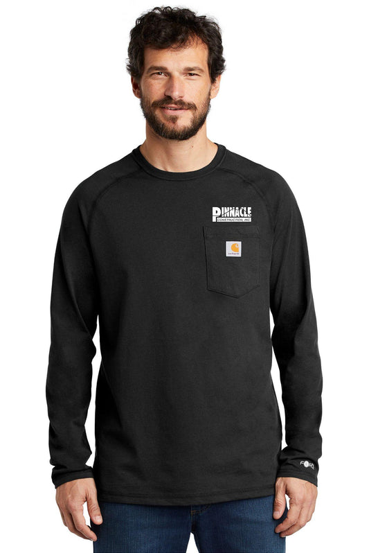 PC Carhartt Force ® Cotton Delmont Long Sleeve T-Shirt - Black